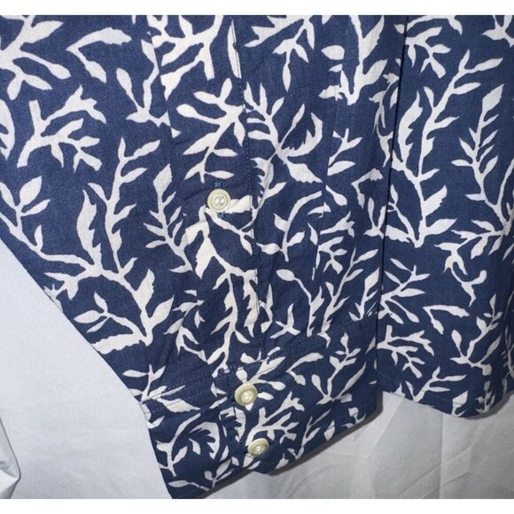 Velvet By Graham & Spencer Mens Blue Fern Print Cotton Button Up Shirt Sz XL NEW - Picture 3 of 8